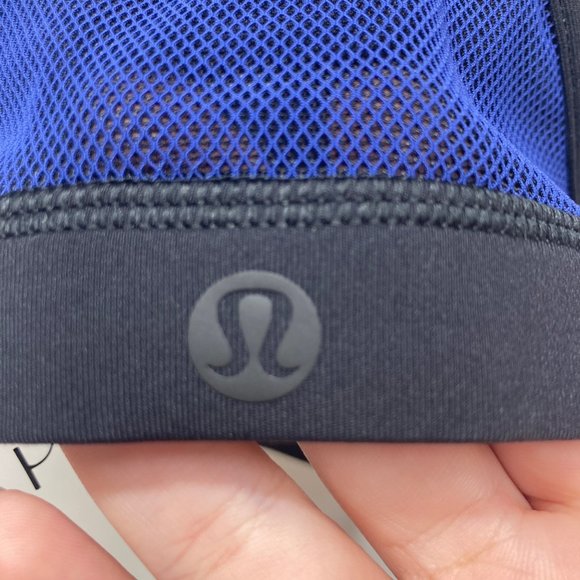 Lululemon blue black sports bra mesh racerback XS - Picture 6 of 7